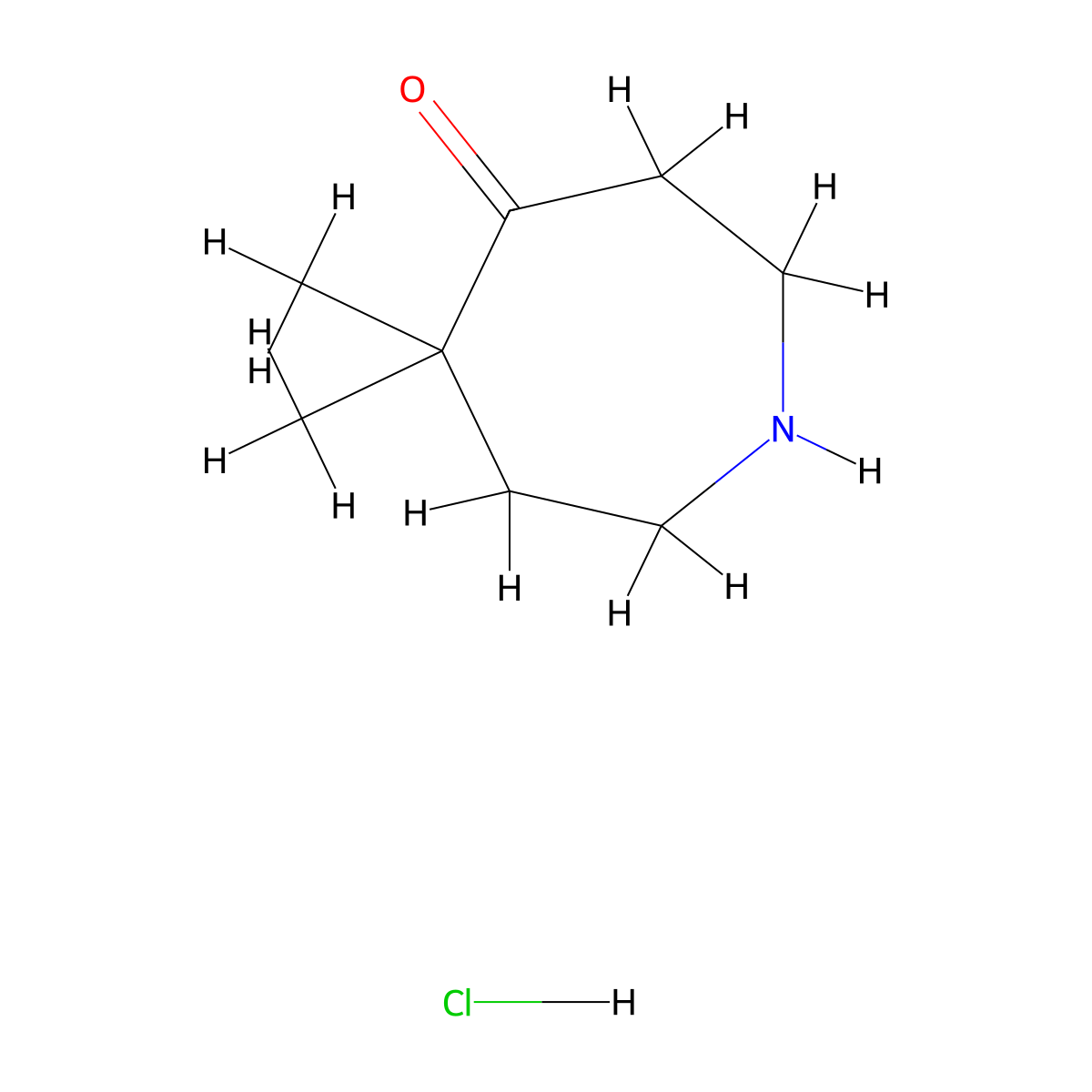 5,5-Dimethylazepan-4-one hydrochloride molecular structure, CAS 2932443-72-4