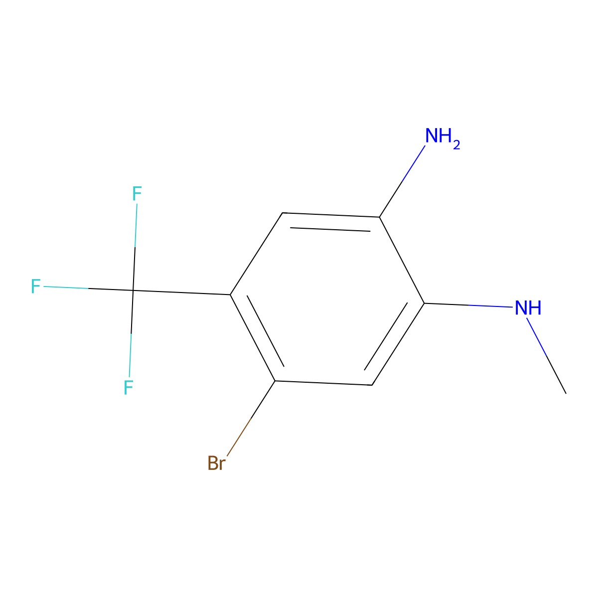 5-bromo-N1-methyl-4-(trifluoromethyl)benzene-1,2-diamine molecular structure, CAS 2932444-63-6