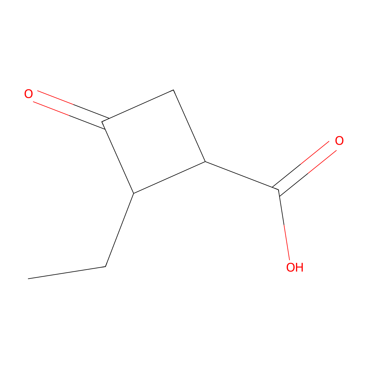 2-Ethyl-3-oxocyclobutane-1-carboxylic acid molecular structure, CAS 2932446-17-6