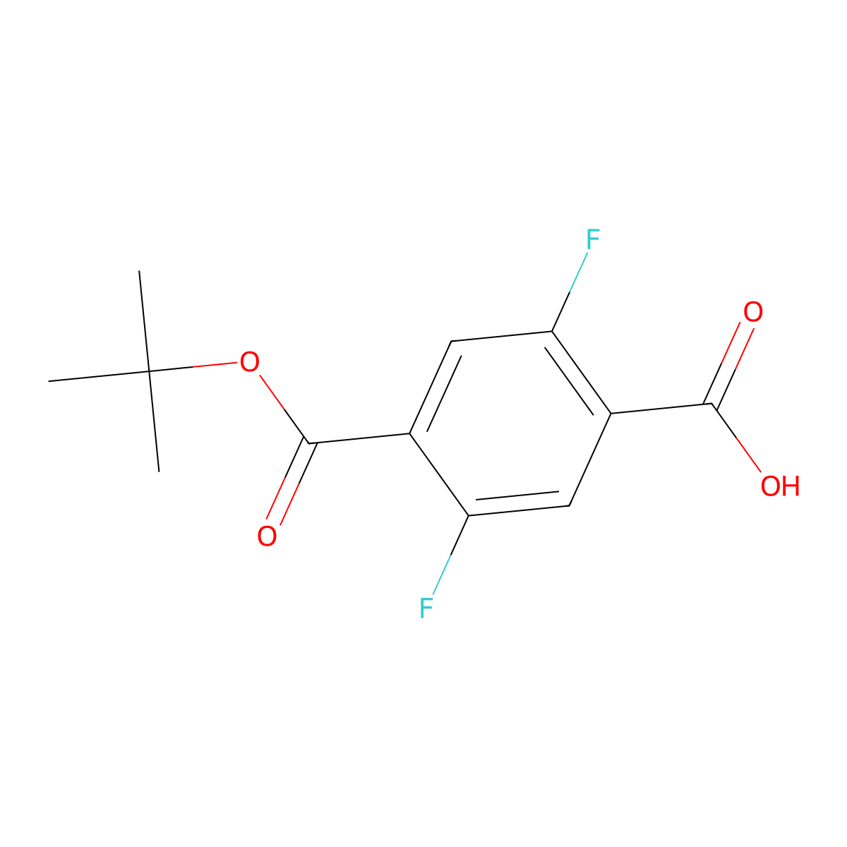 4-[(Tert-butoxy)carbonyl]-2,5-difluorobenzoic acid molecular structure, CAS 2932447-46-4