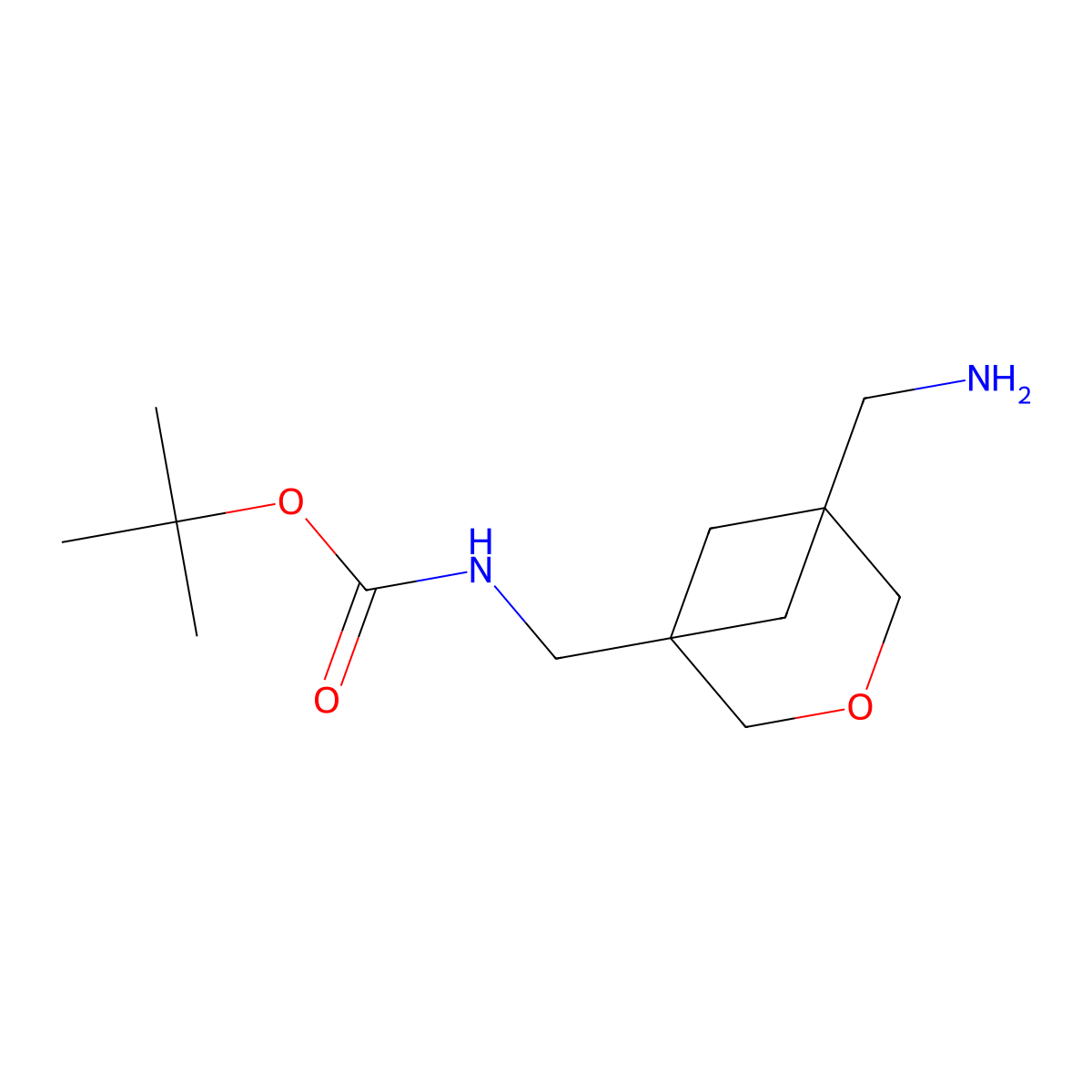 tert-butyl N-{[5-(aminomethyl)-3-oxabicyclo[3.1.1]heptan-1-yl]methyl}carbamate molecular structure, CAS 2932447-94-2
