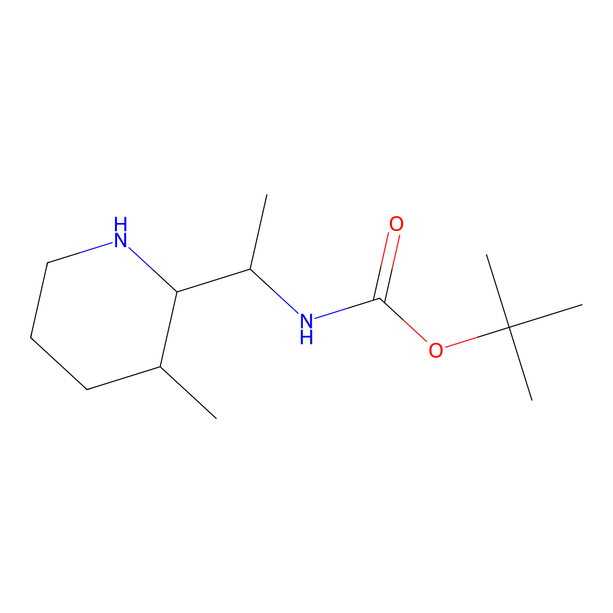 tert-butyl N-[1-(3-methylpiperidin-2-yl)ethyl]carbamate molecular structure, CAS 2932456-46-5