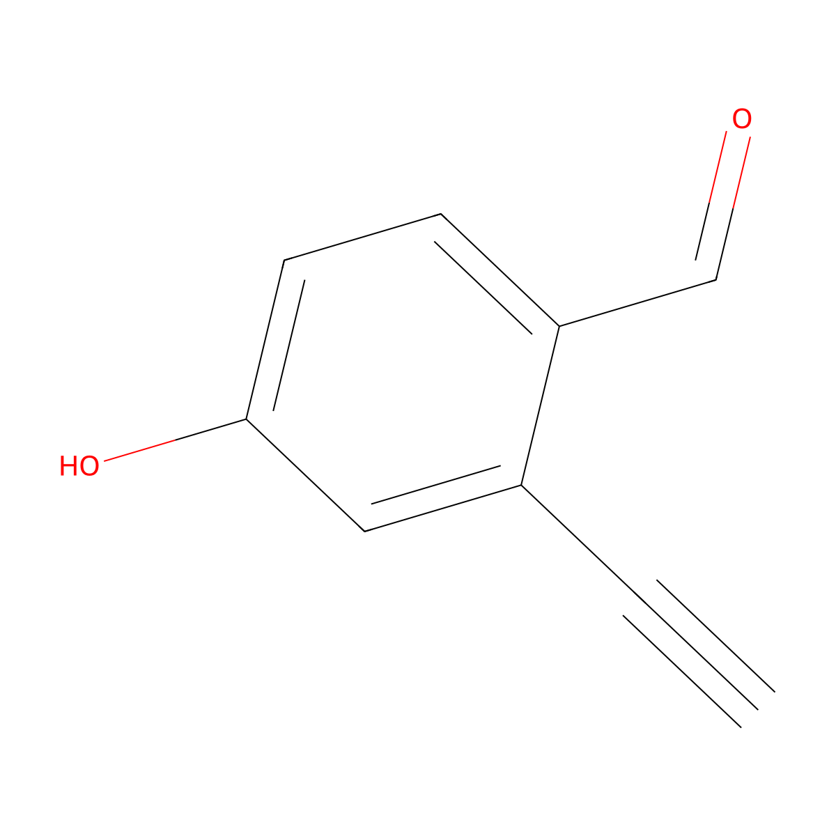 2-Ethynyl-4-hydroxybenzaldehyde molecular structure, CAS 2932457-08-2