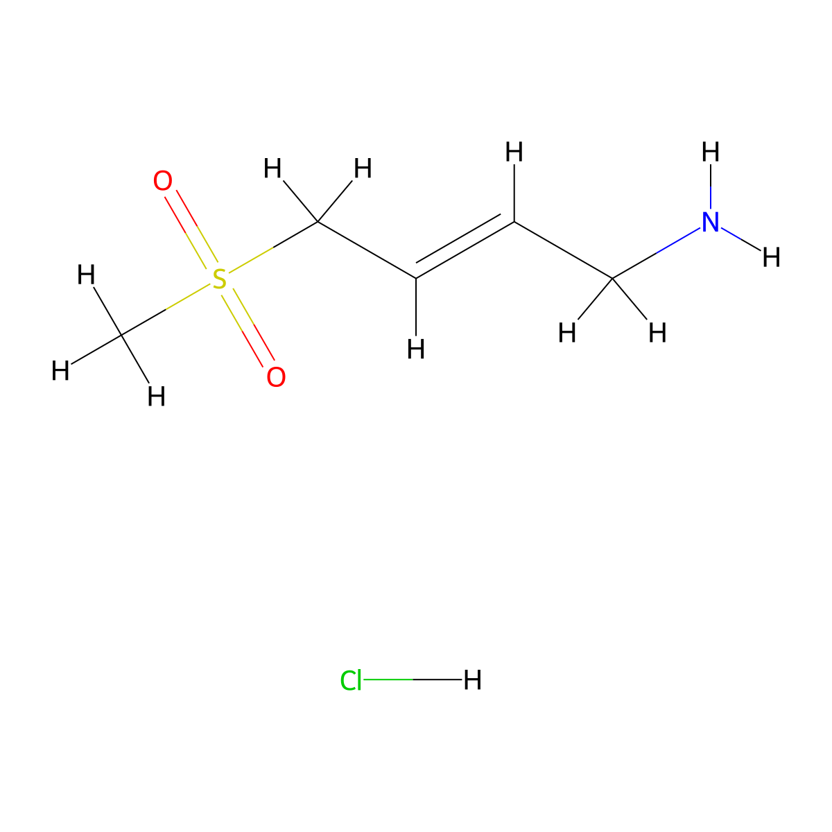 4-Methanesulfonylbut-2-en-1-amine hydrochloride molecular structure, CAS 2932464-94-1