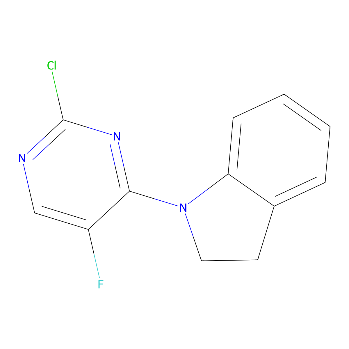 1-(2-Chloro-5-fluoro-4-pyrimidinyl)indoline molecular structure, CAS 293292-30-5