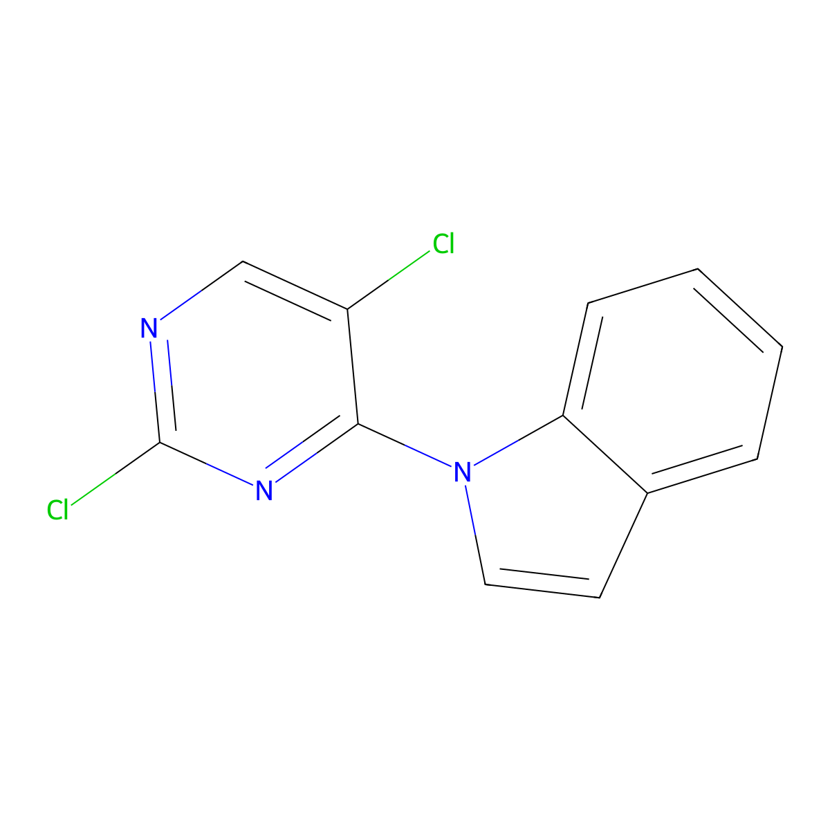 1-(2,5-Dichloropyrimidin-4-yl)-1H-indole molecular structure, CAS 293292-36-1