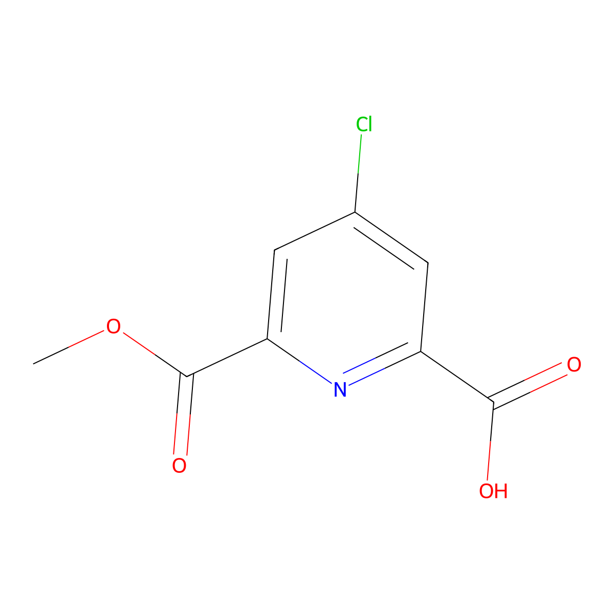 4-Chloro-6-(methoxycarbonyl)pyridine-2-carboxylic acid molecular structure, CAS 293294-71-0