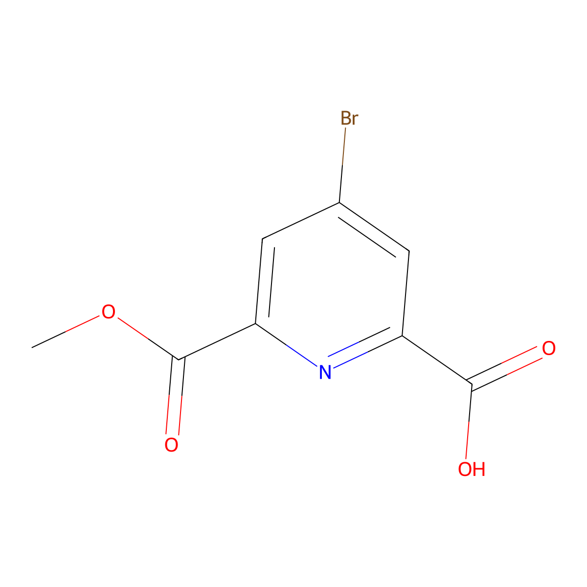 4-Bromo-6-(methoxycarbonyl)pyridine-2-carboxylic acid molecular structure, CAS 293294-72-1