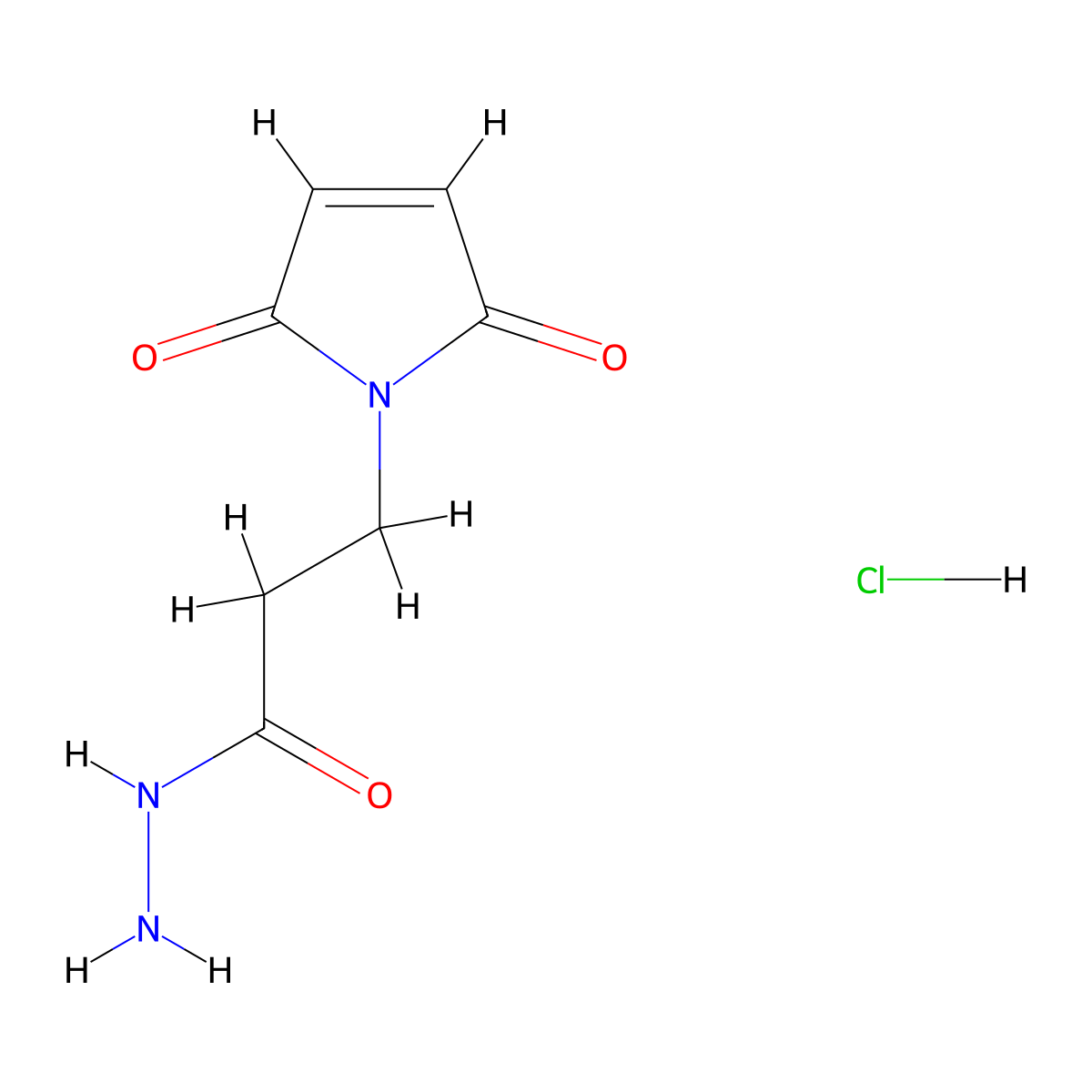 3-(2,5-Dioxo-2,5-dihydro-1H-pyrrol-1-yl)propanehydrazide hydrochloride molecular structure, CAS 293298-33-6