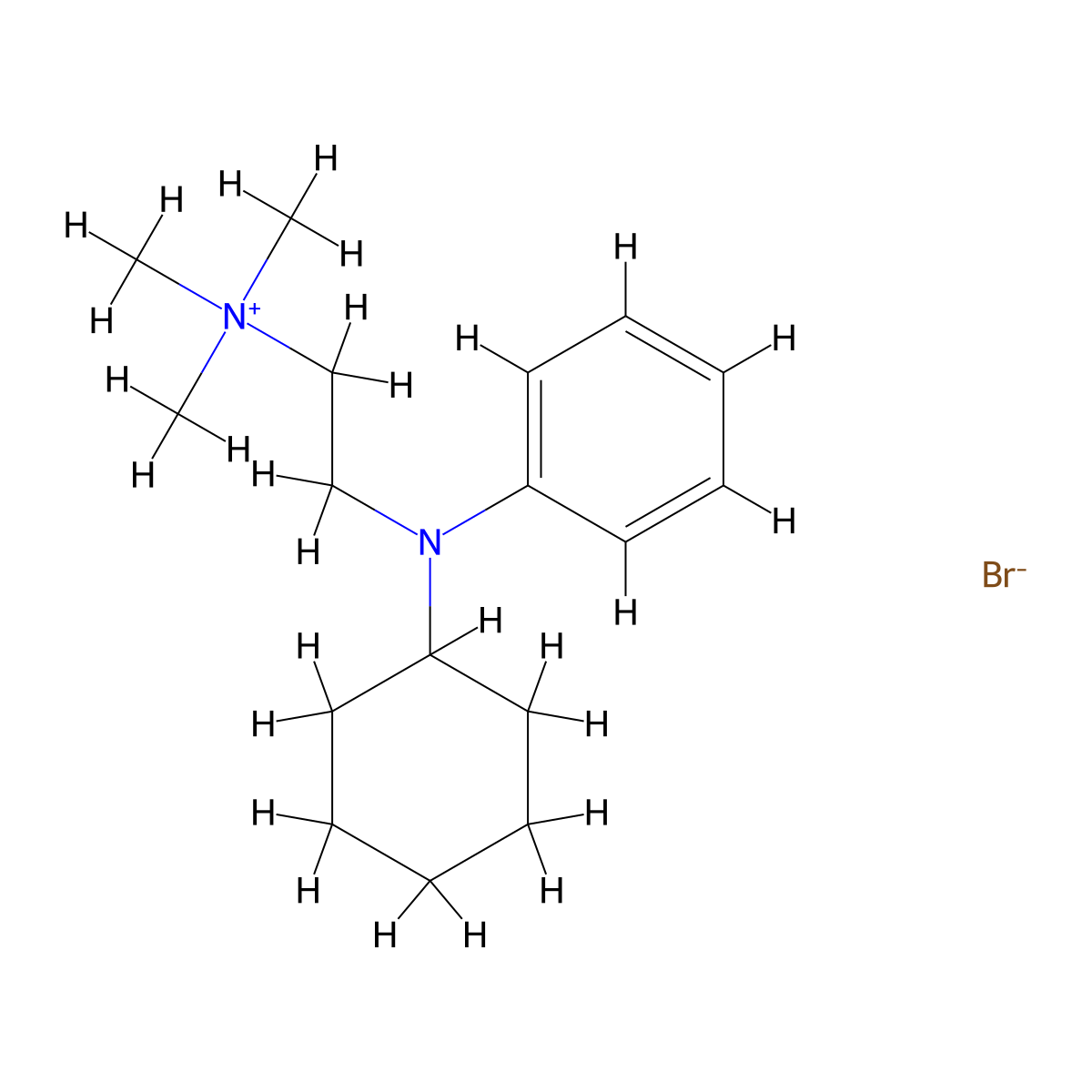 Ammonium, (2-(N-cyclohexylanilino)ethyl)trimethyl-, bromide molecular structure, CAS 2933-20-2
