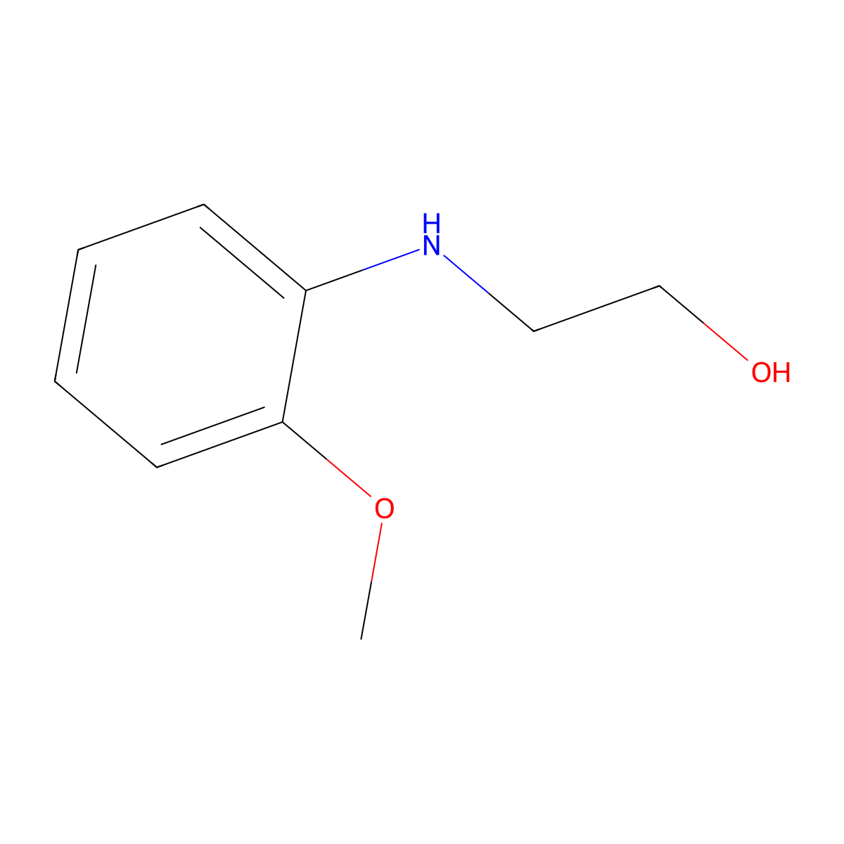2-((2-Methoxyphenyl)amino)ethanol molecular structure, CAS 2933-75-7