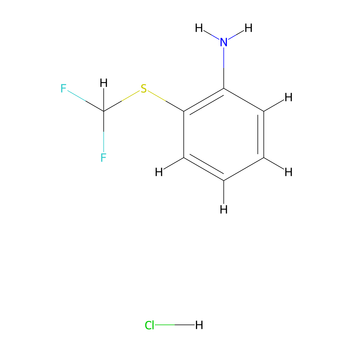 2-((Difluoromethyl)sulfanyl)aniline hydrochloride molecular structure, CAS 29330-07-2