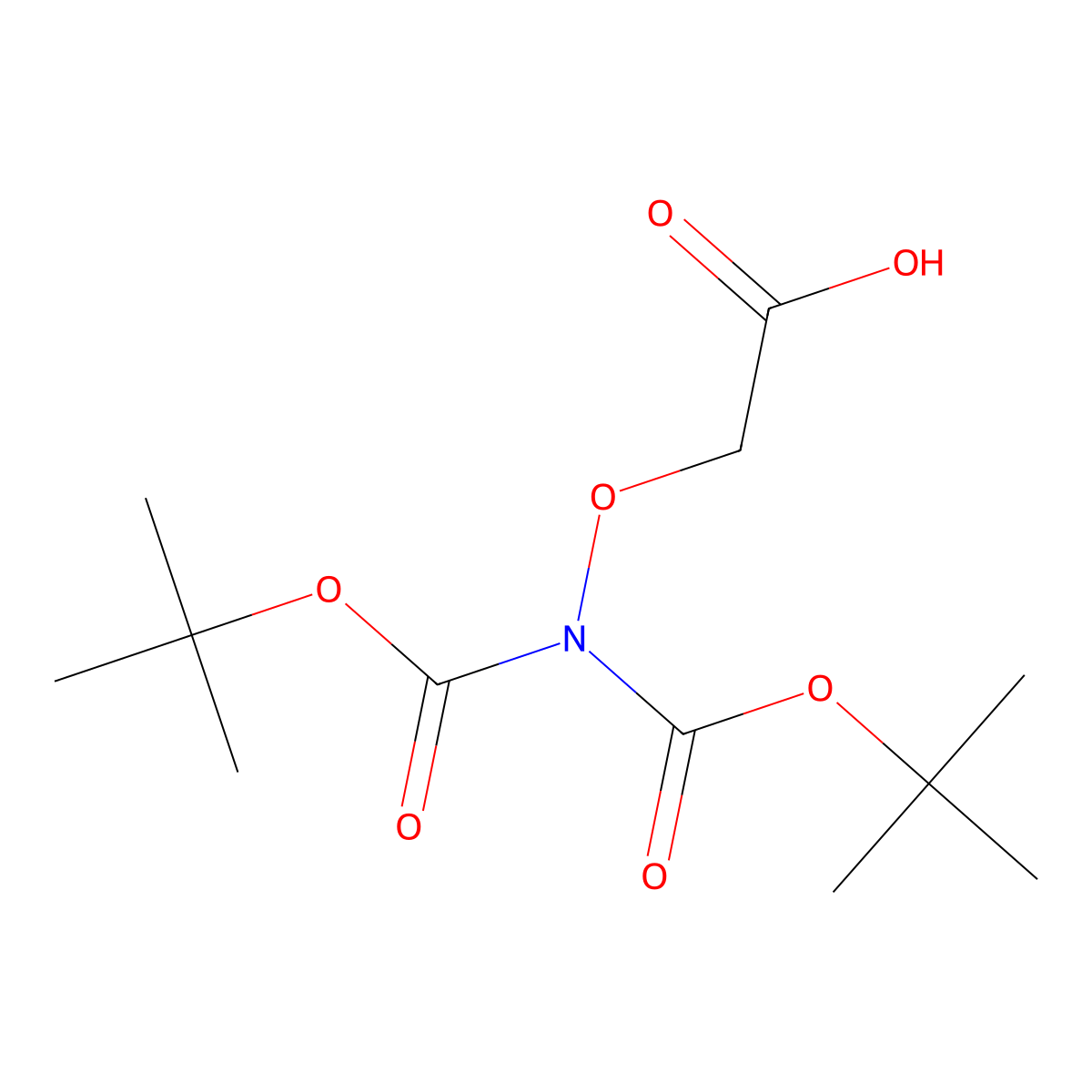 ((Bis((1,1-dimethylethoxy)carbonyl)amino)oxy)acetic acid molecular structure, CAS 293302-31-5