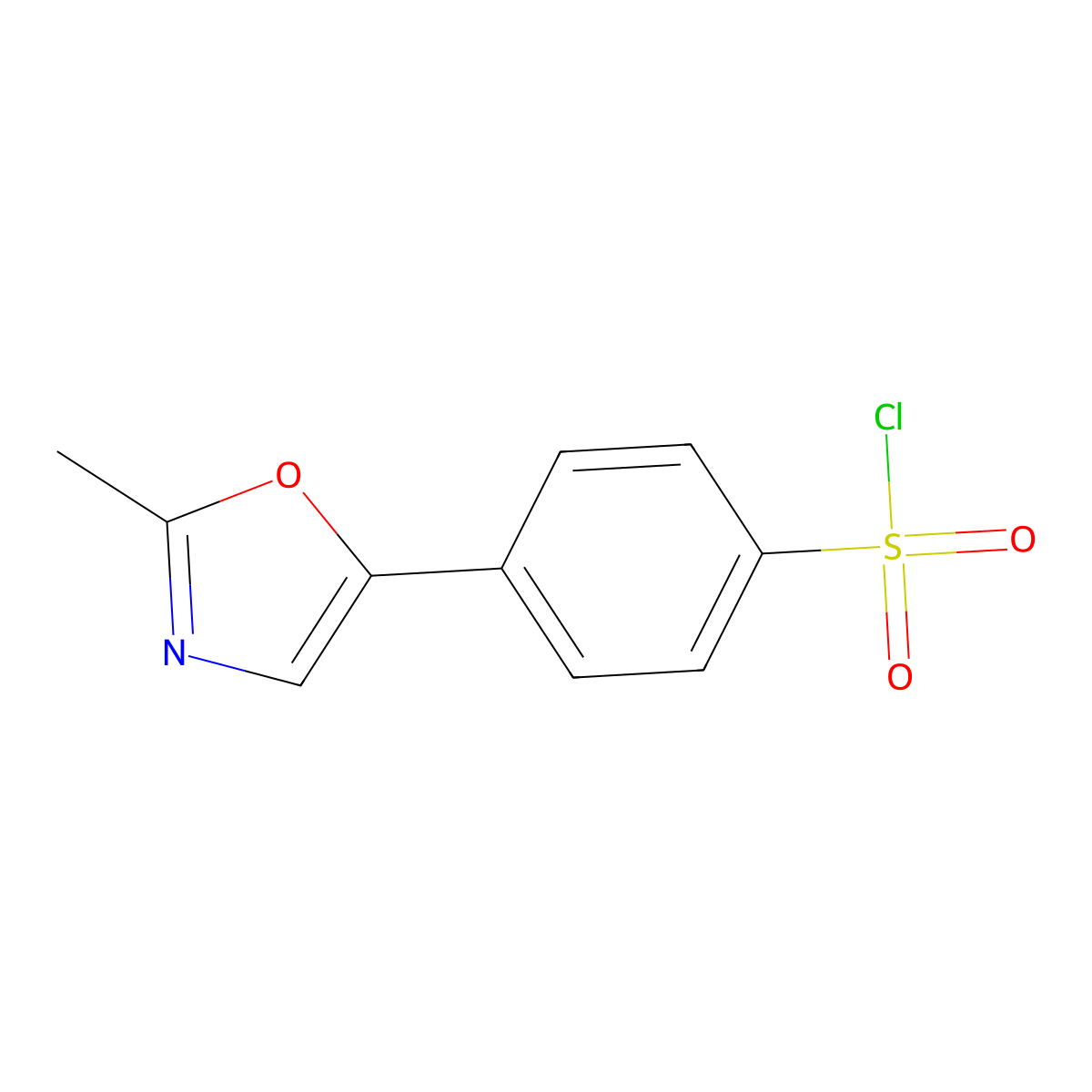 4-(2-Methyl-1,3-oxazol-5-yl)benzenesulfonyl chloride molecular structure, CAS 293306-72-6