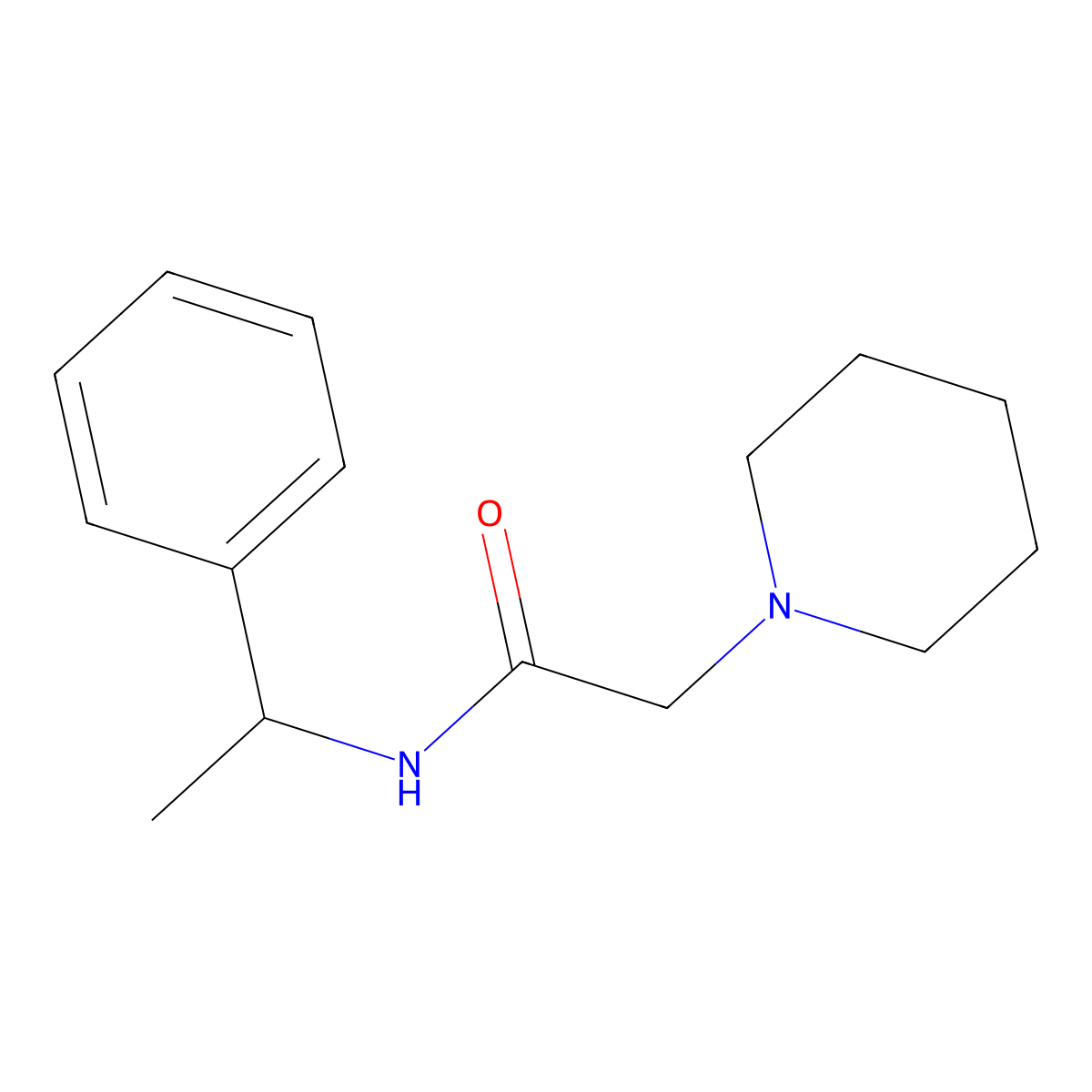 N-(1-phenylethyl)-2-piperidin-1-ylacetamide molecular structure, CAS 293310-00-6