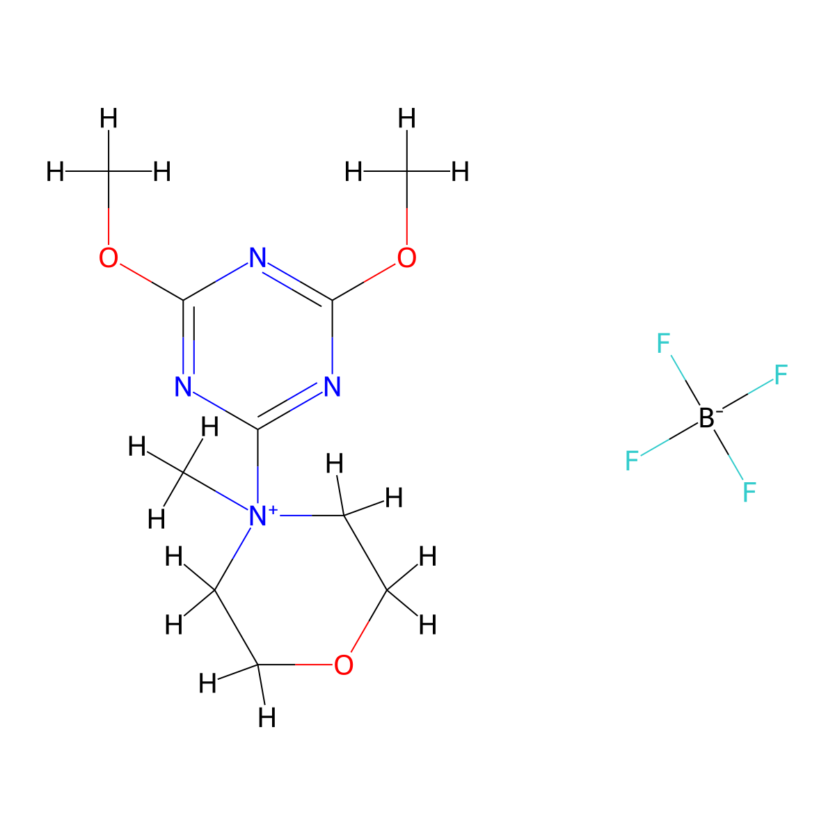 4-(4,6-Dimethoxy-1,3,5-triazin-2-yl)-4-methylmorpholinium tetrafluoroborate molecular structure, CAS 293311-03-2