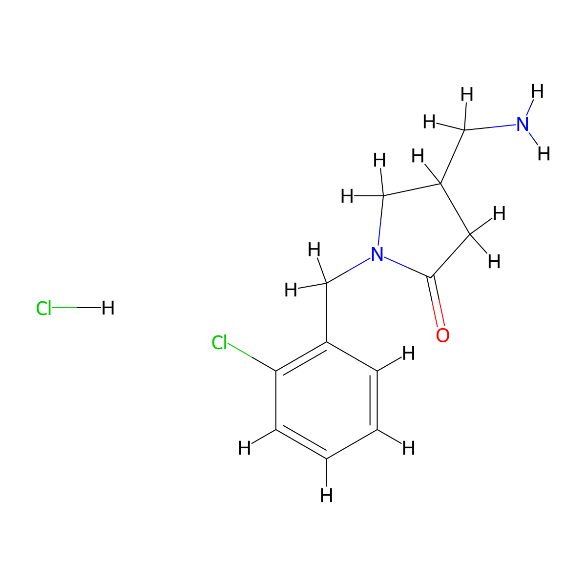 (4R)-4-(aminomethyl)-1-[(2-chlorophenyl)methyl]pyrrolidin-2-one molecular structure, CAS 2933112-96-8
