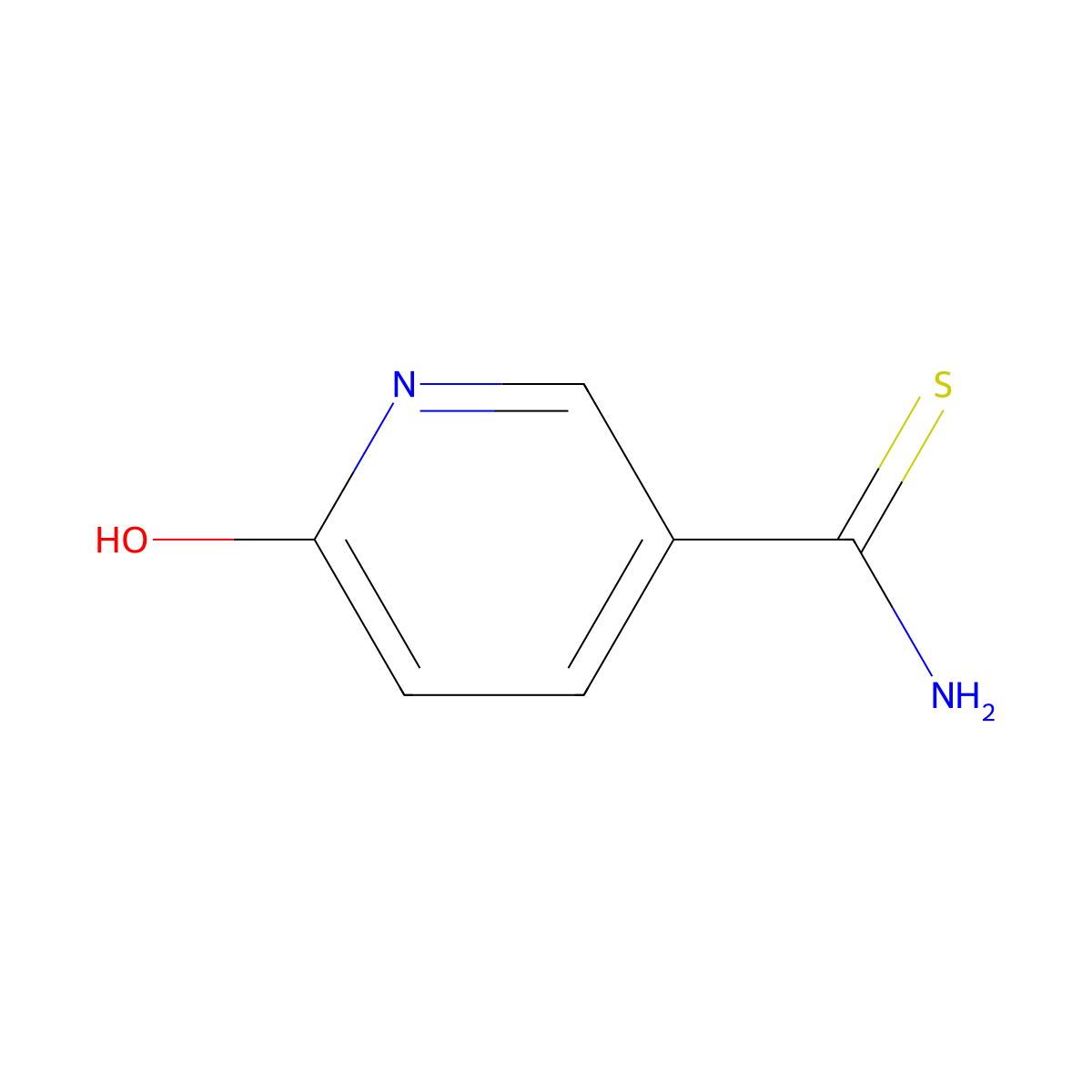 6-Hydroxypyridine-3-carbothioamide molecular structure, CAS 29332-51-2
