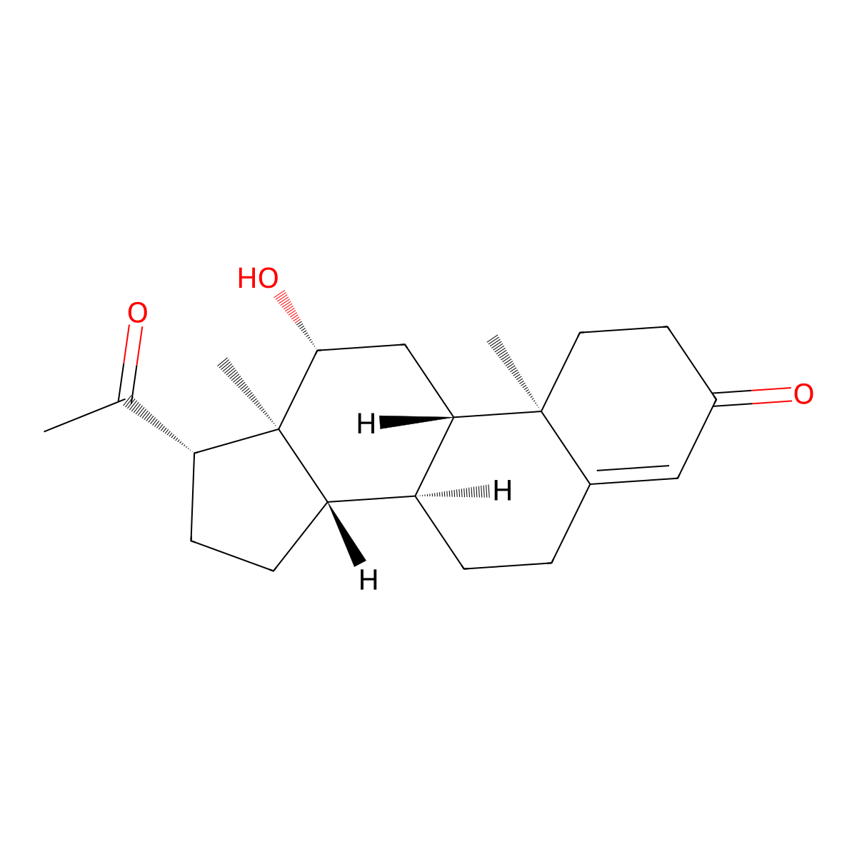 12beta-Hydroxyprogesterone molecular structure, CAS 29332-92-1