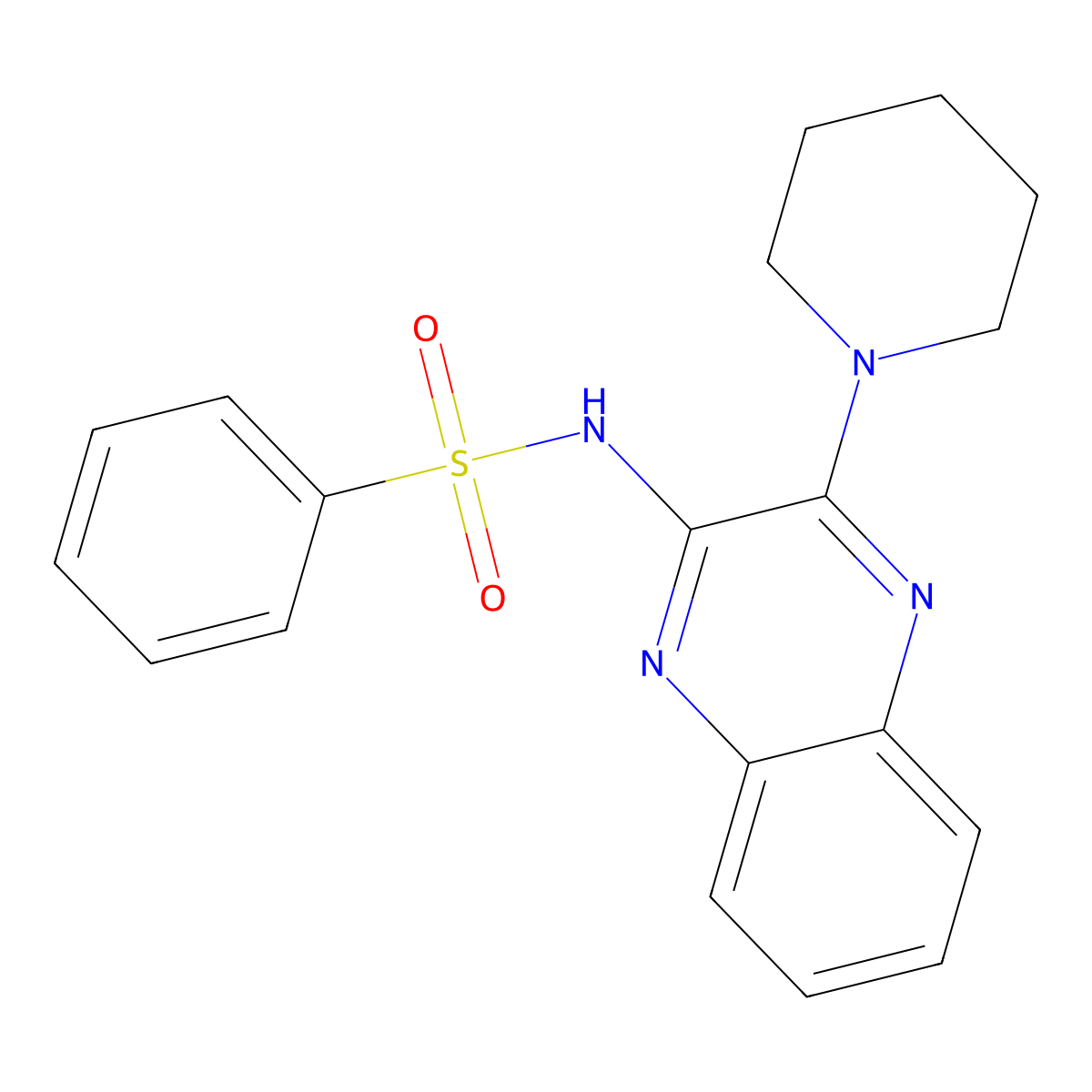 N-[3-(1-Piperidinyl)-2-quinoxalinyl]benzenesulfonamide molecular structure, CAS 293324-42-2