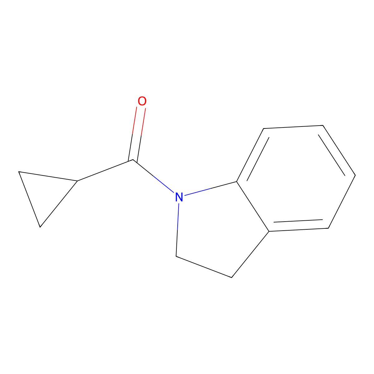 1-cyclopropanecarbonyl-2,3-dihydro-1H-indole molecular structure, CAS 293324-65-9