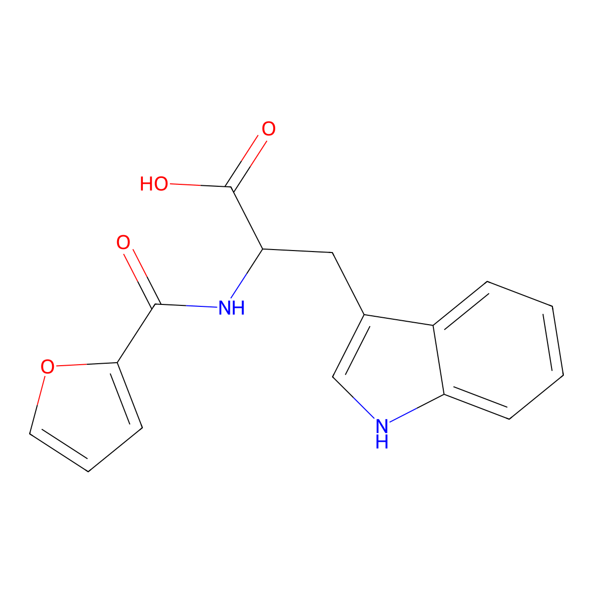 2-[(Furan-2-carbonyl)-amino]-3-(1H-indol-3-yl)-propionic acid molecular structure, CAS 293324-78-4