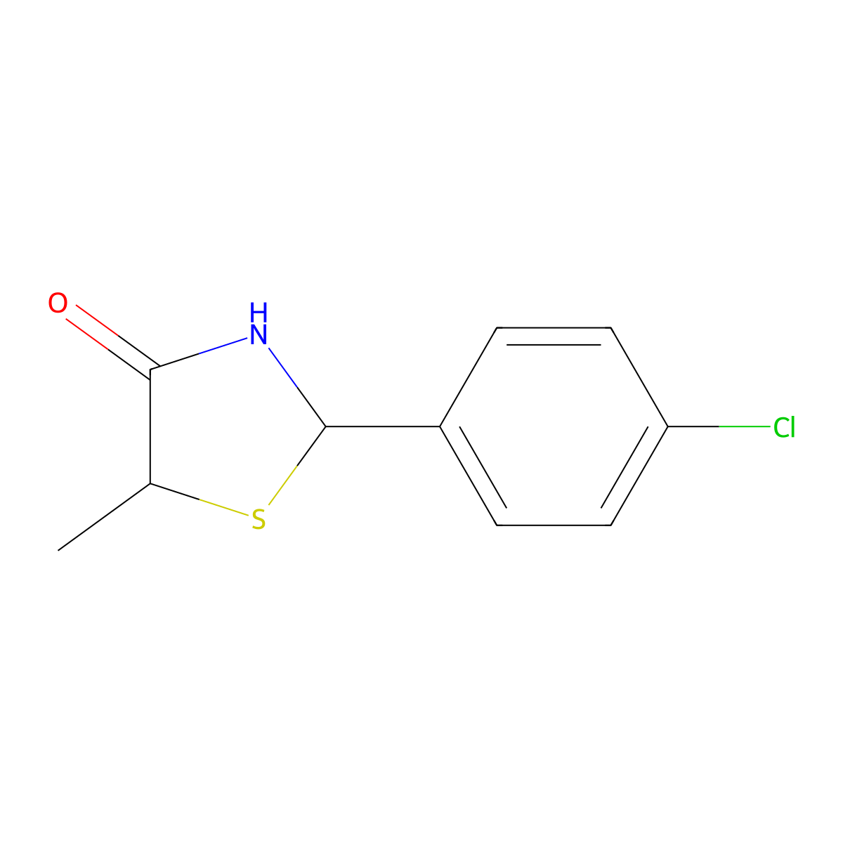 2-(4-Chlorophenyl)-5-methyl-1,3-thiazolidin-4-one molecular structure, CAS 293324-84-2