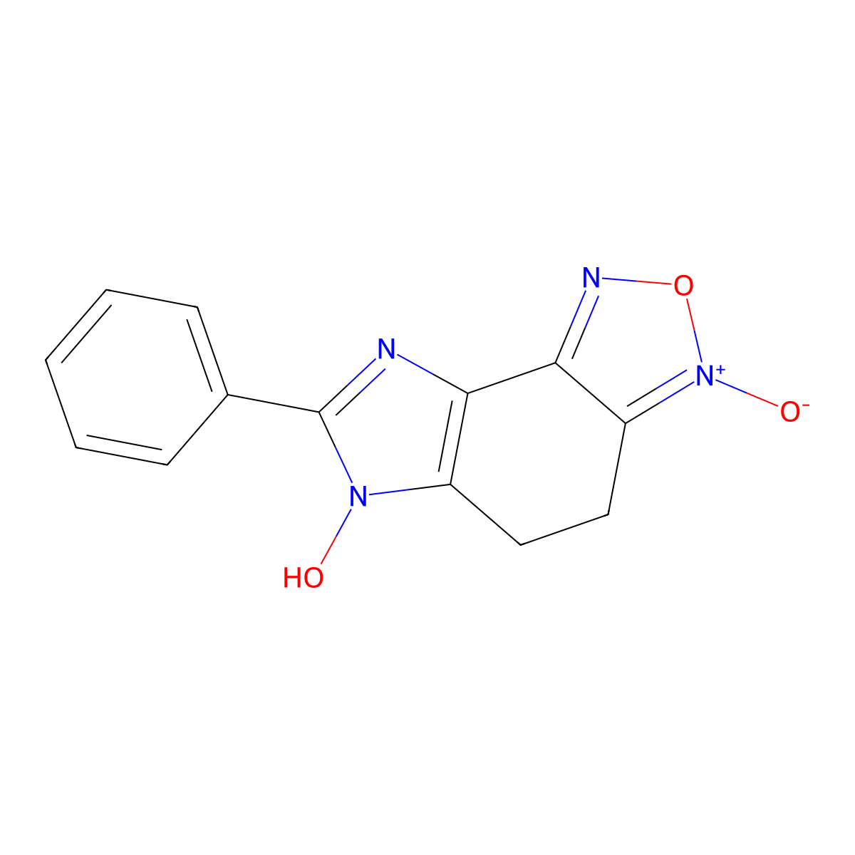 6-Hydroxy-3-oxido-7-phenyl-4,5-dihydroimidazo[4,5-e][2,1,3]benzoxadiazol-3-ium molecular structure, CAS 293324-87-5