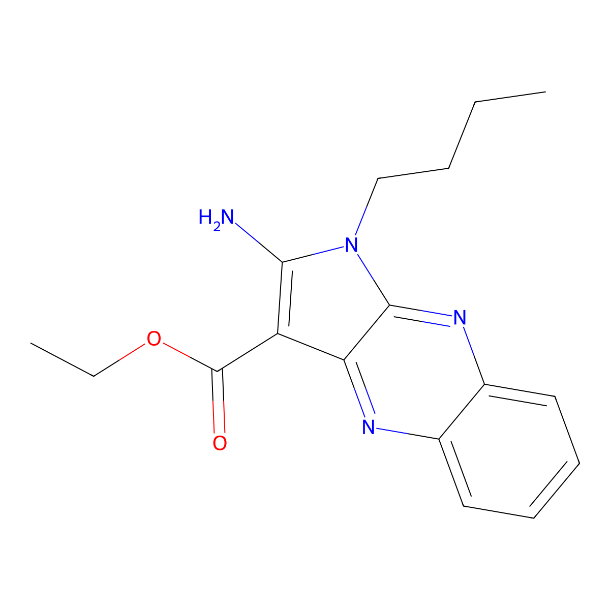 ethyl 2-amino-1-butyl-1H-pyrrolo[2,3-b]quinoxaline-3-carboxylate molecular structure, CAS 293325-03-8