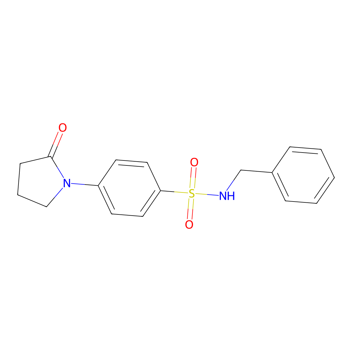 N-benzyl-4-(2-oxopyrrolidin-1-yl)benzenesulfonamide molecular structure, CAS 293325-12-9