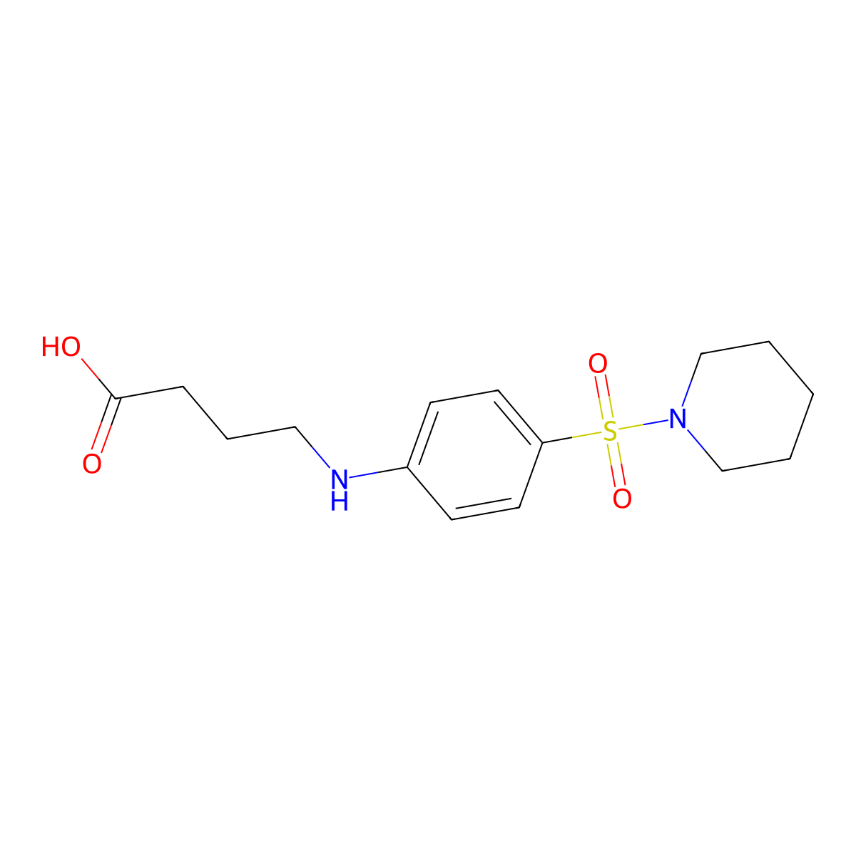 4-((4-(Piperidin-1-ylsulfonyl)phenyl)amino)butanoic acid molecular structure, CAS 293325-15-2