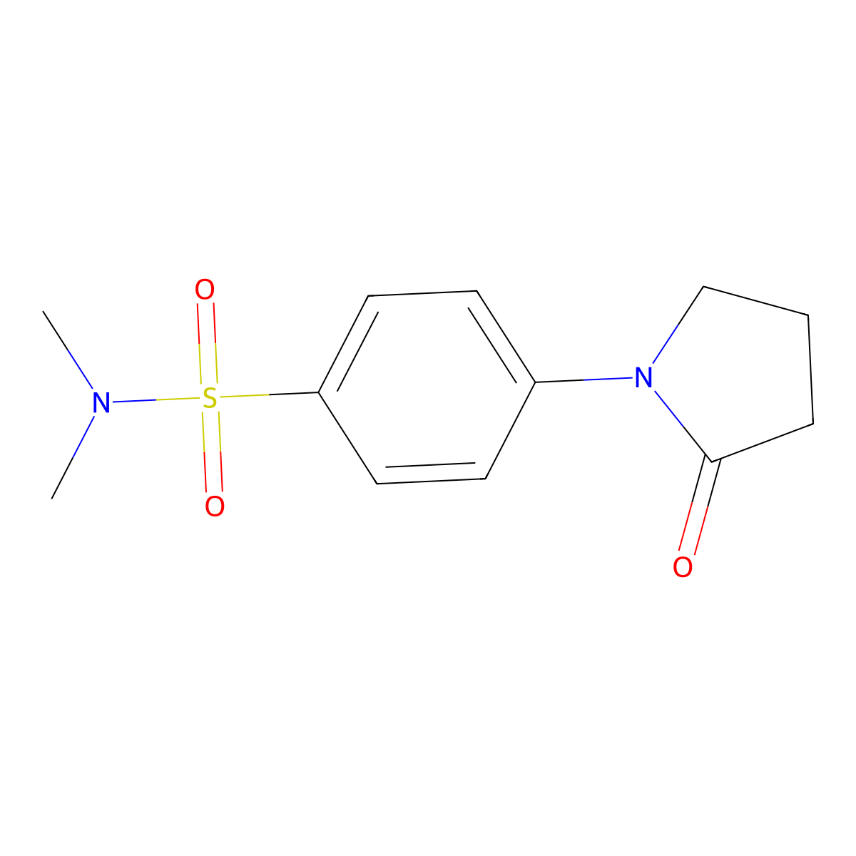 N,N-dimethyl-4-(2-oxopyrrolidin-1-yl)benzenesulfonamide molecular structure, CAS 293325-16-3