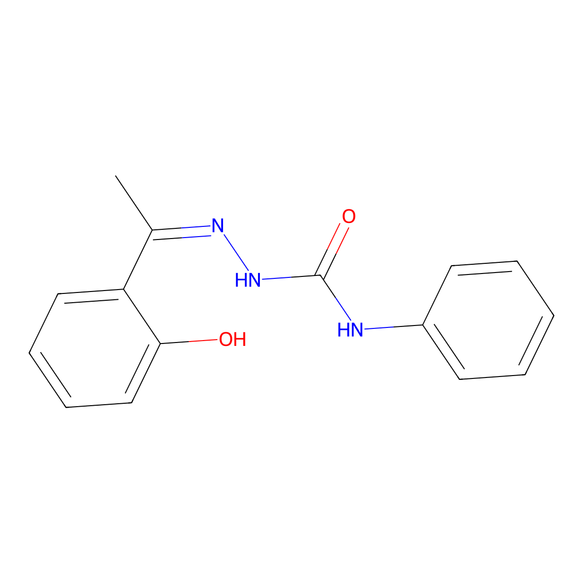 1-[1-(2-Hydroxyphenyl)ethylideneamino]-3-phenylurea molecular structure, CAS 293326-02-0