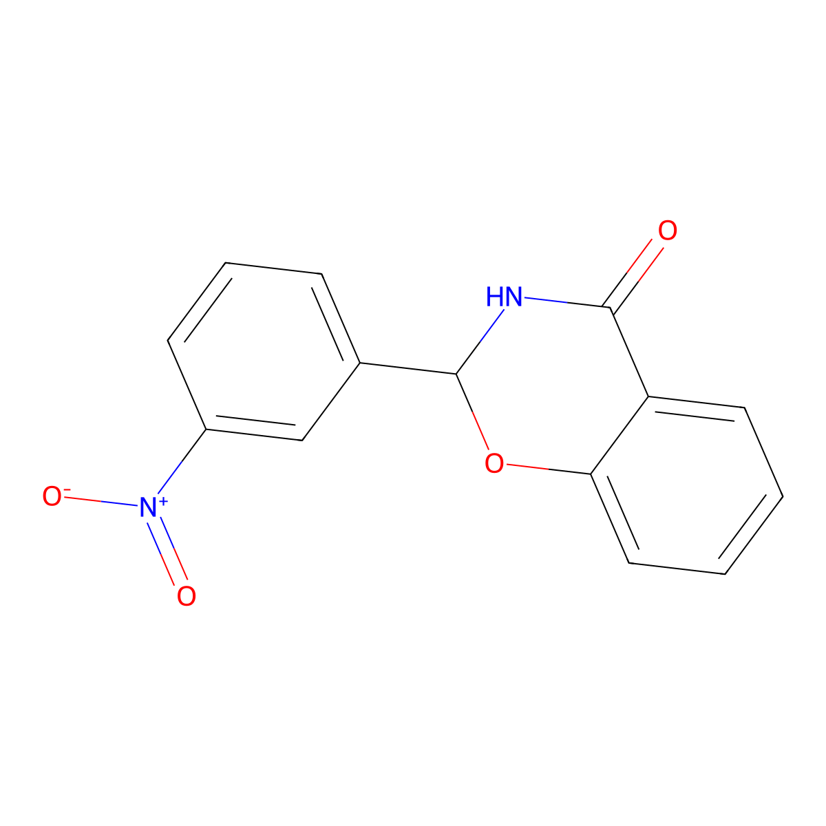 2-(3-nitrophenyl)-2,3-dihydro-4H-1,3-benzoxazin-4-one molecular structure, CAS 293326-06-4