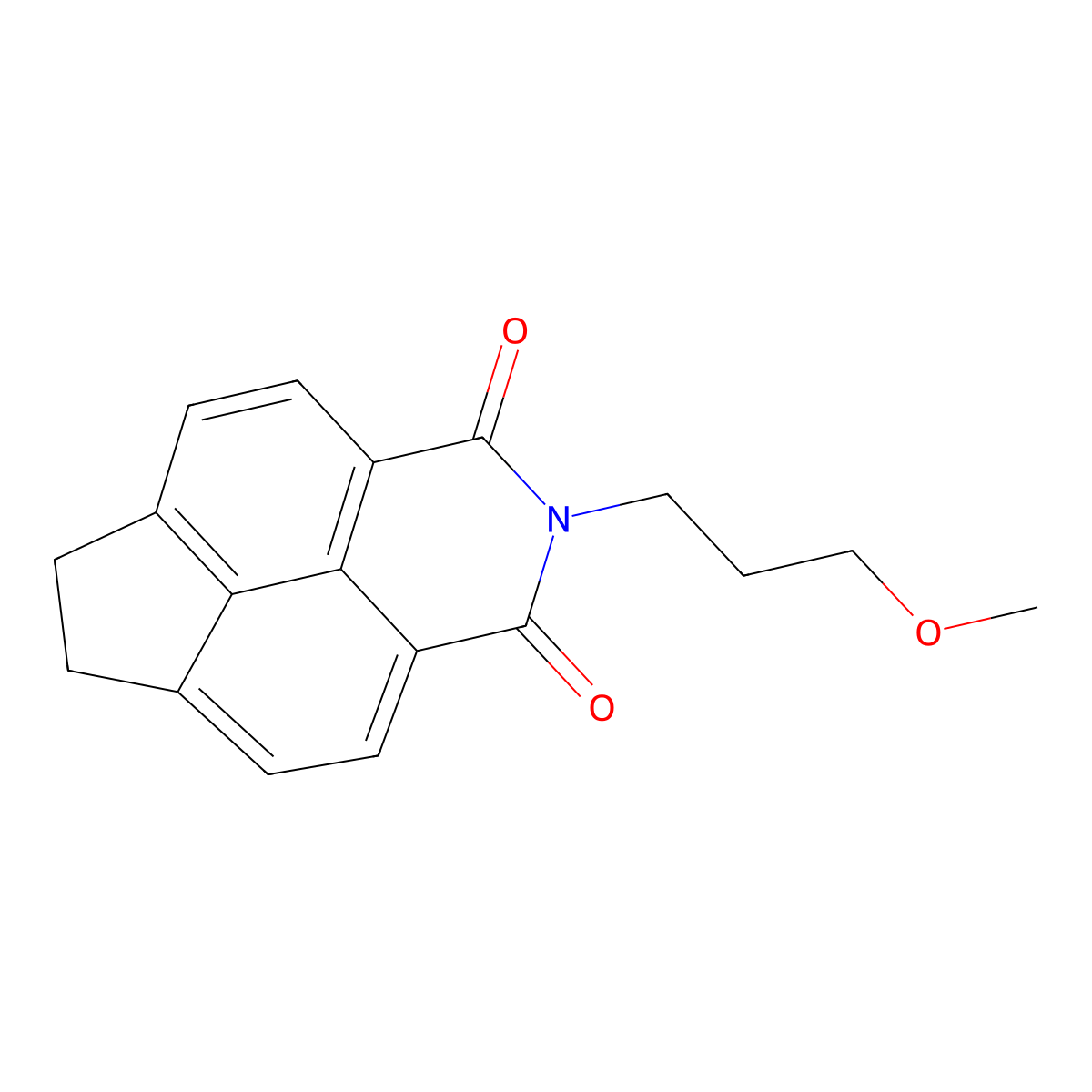 2-(3-methoxypropyl)-6,7-dihydro-1H-indeno[6,7,1-def]isoquinoline-1,3(2H)-dione molecular structure, CAS 293326-29-1