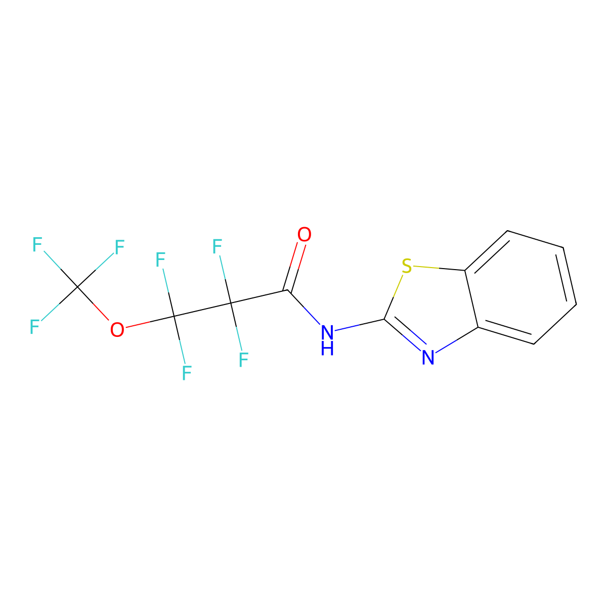N-(1,3-Benzothiazol-2-yl)-2,2,3,3-tetrafluoro-3-(trifluoromethoxy)propanamide molecular structure, CAS 293326-55-3