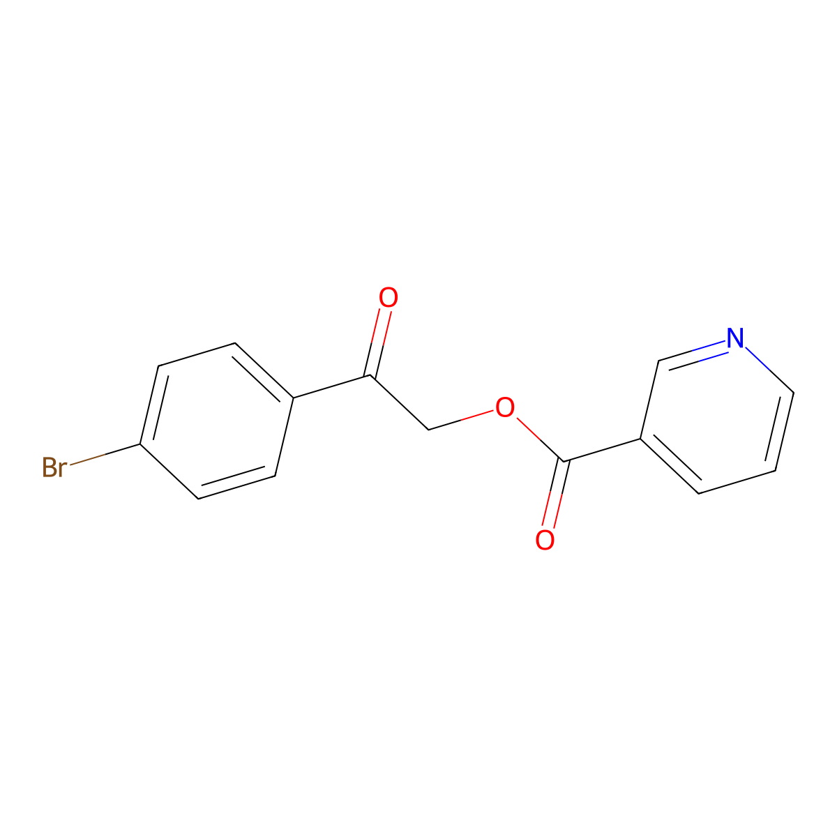 2-(4-Bromophenyl)-2-oxoethyl nicotinate molecular structure, CAS 293326-80-4
