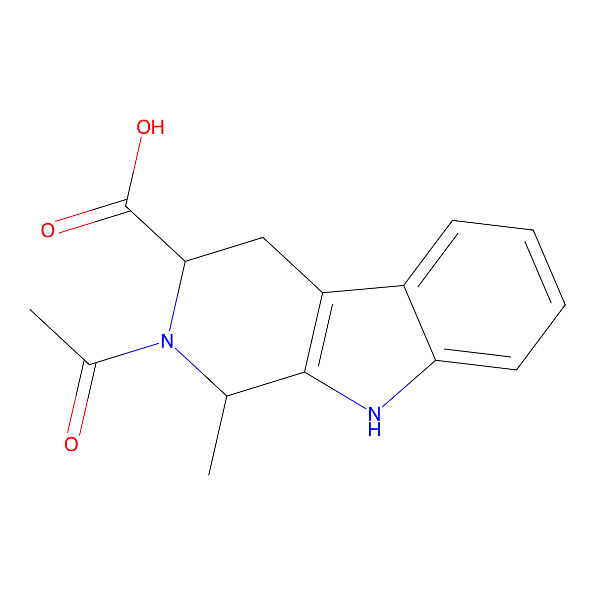 2-Acetyl-1-methyl-2,3,4,9-tetrahydro-1H-beta-carboline-3-carboxylic acid molecular structure, CAS 293326-81-5