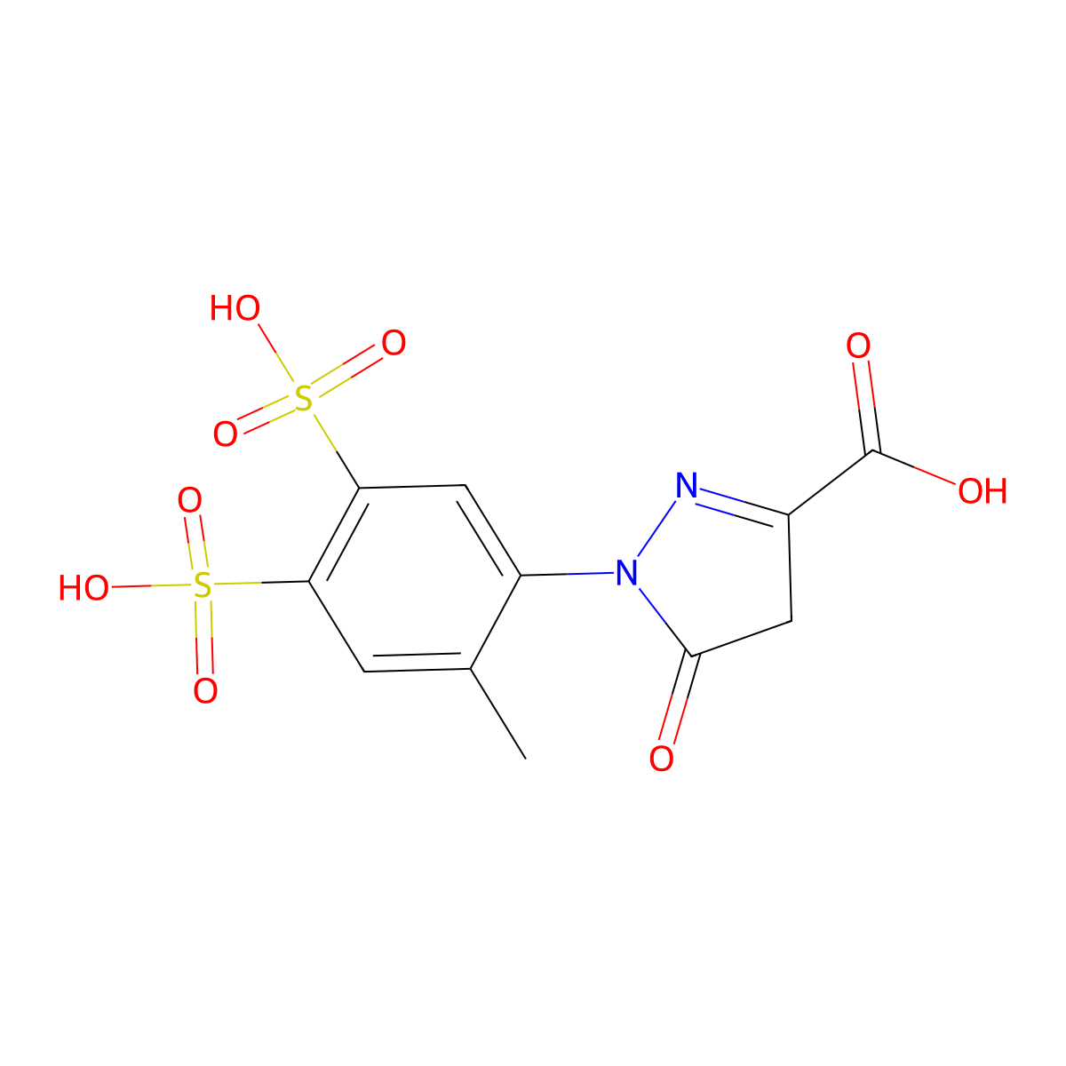1-(2-methyl-4,5-disulfophenyl)-5-oxo-4,5-dihydro-1H-pyrazole-3-carboxylic acid molecular structure, CAS 293327-21-6