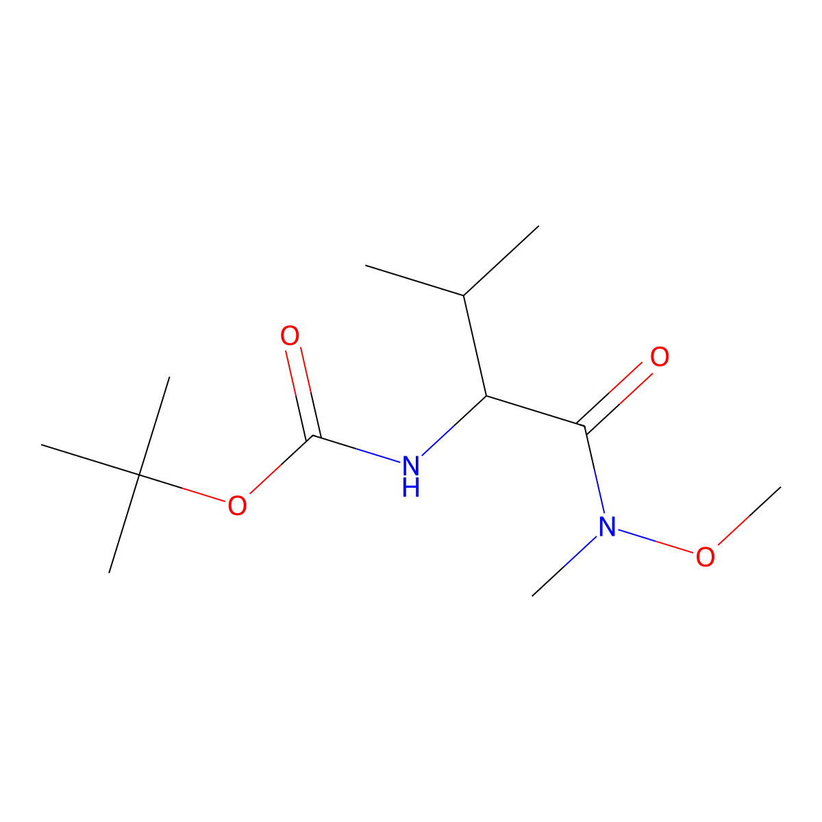 N-Boc-D-valine N'-methoxy-N'-methylamide molecular structure, CAS 293329-55-2