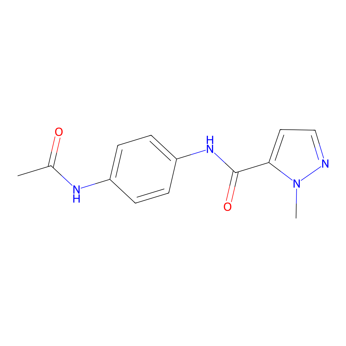 N-(4-acetamidophenyl)-2-methylpyrazole-3-carboxamide molecular structure, CAS 293329-70-1