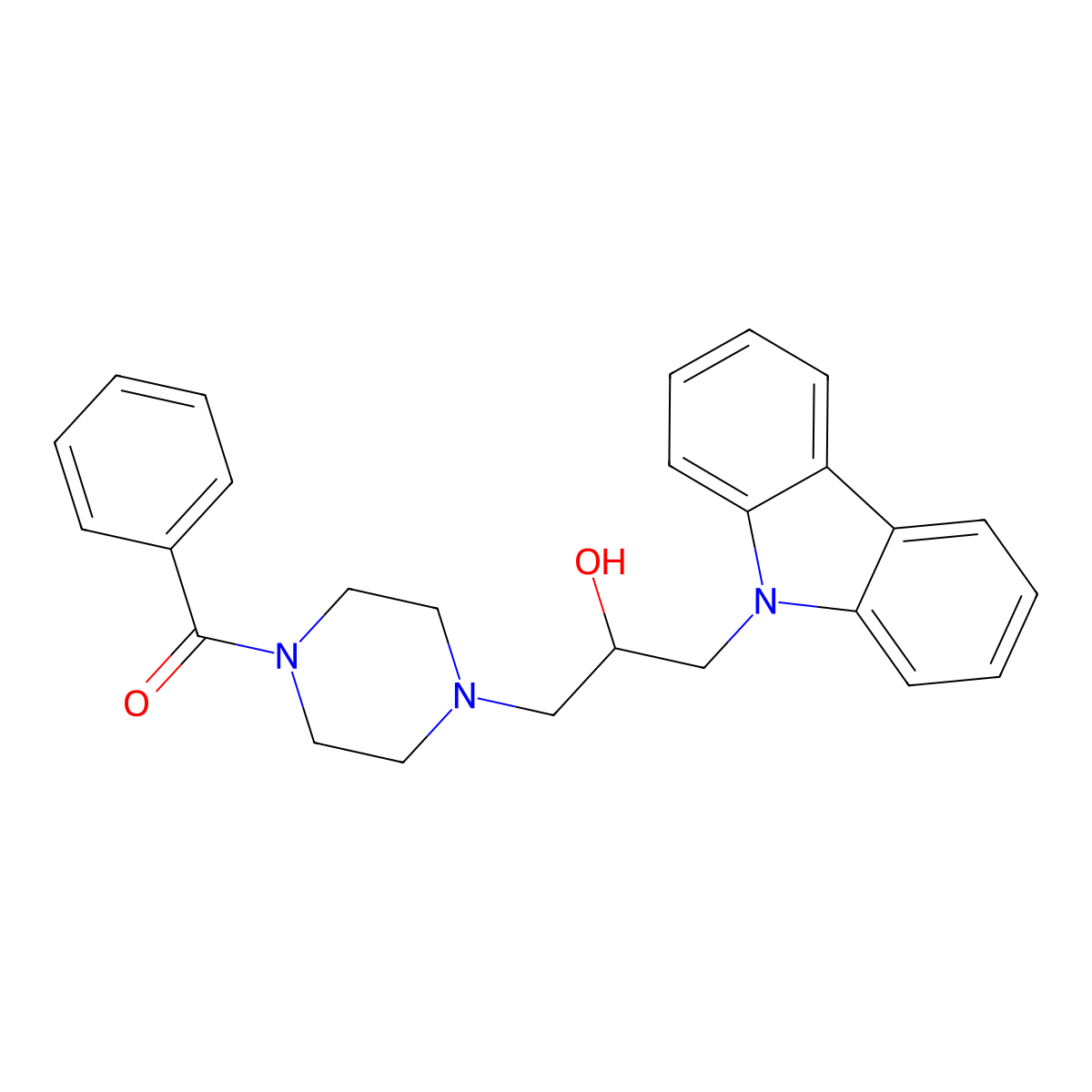 [4-(3-Carbazol-9-yl-2-hydroxy-propyl)-piperazin-1-yl]-phenyl-methanone molecular structure, CAS 293329-71-2