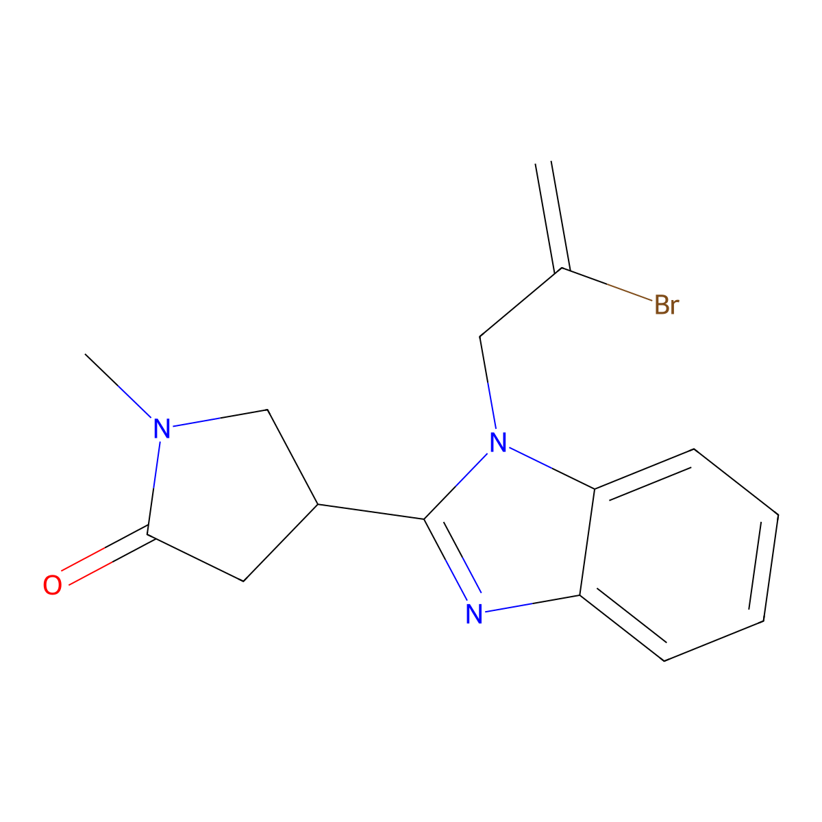 4-(1-(2-Bromo-2-propen-1-yl)-1H-benzimidazol-2-yl)-1-methyl-2-pyrrolidinone molecular structure, CAS 293329-90-5