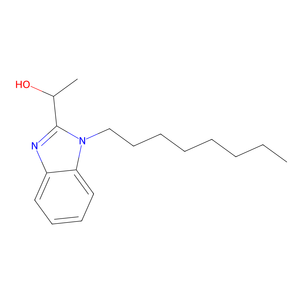 1-(1-octyl-1H-benzimidazol-2-yl)ethanol molecular structure, CAS 293330-01-5