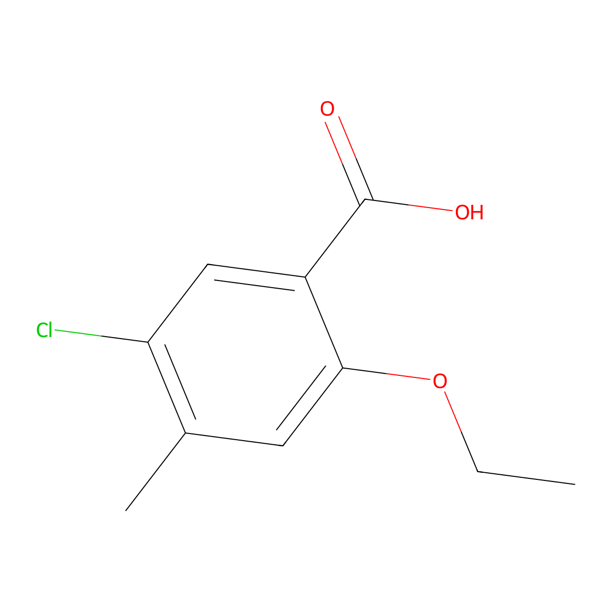 5-Chloro-2-ethoxy-4-methylbenzoic acid molecular structure, CAS 293330-18-4