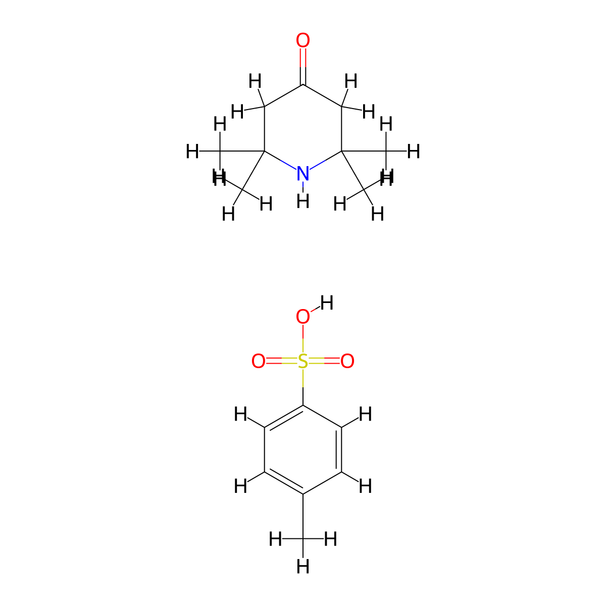 Triacetonamine tosilate molecular structure, CAS 29334-13-2