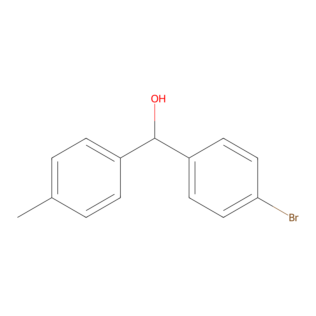 (4-Bromophenyl)(4-methylphenyl)methanol molecular structure, CAS 29334-17-6