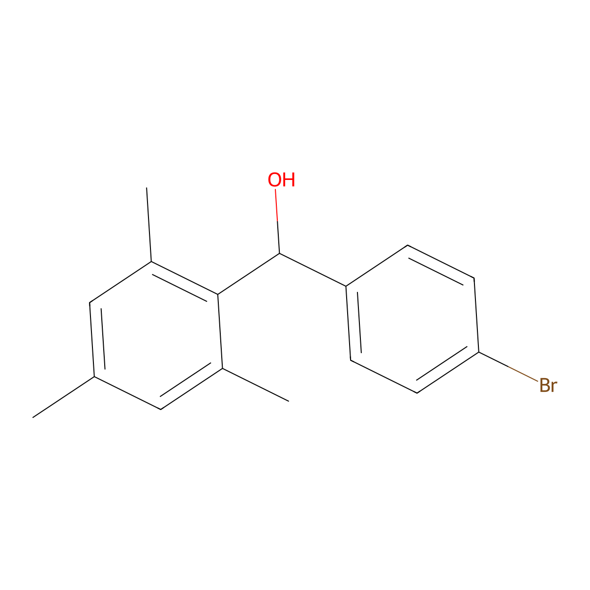 (4-Bromophenyl)(mesityl)methanol molecular structure, CAS 29334-21-2