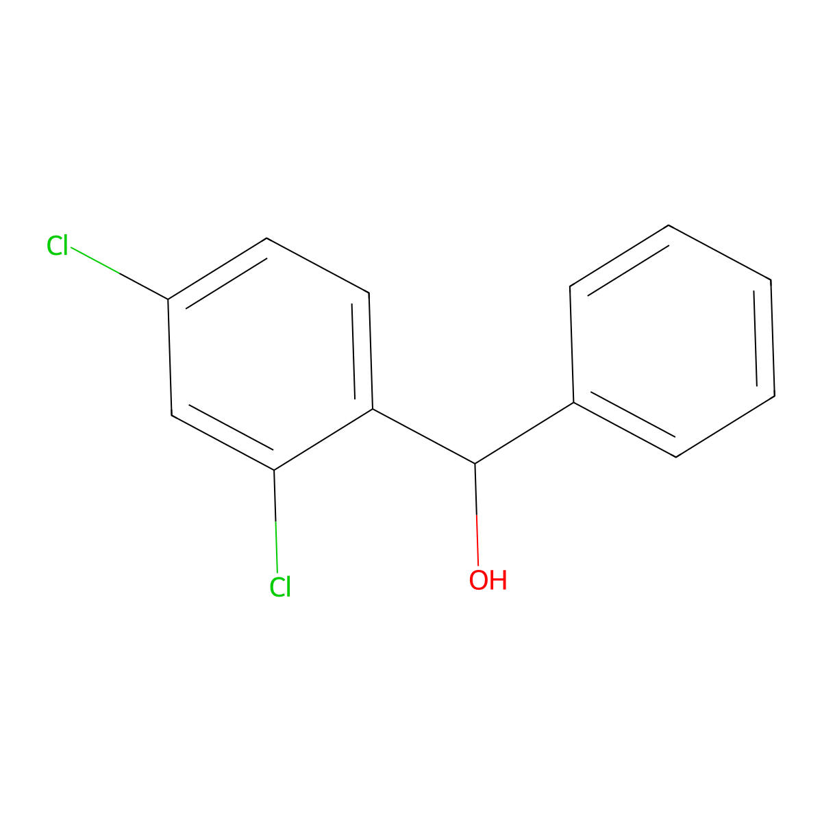(2,4-Dichlorophenyl)(phenyl)methanol molecular structure, CAS 29334-23-4