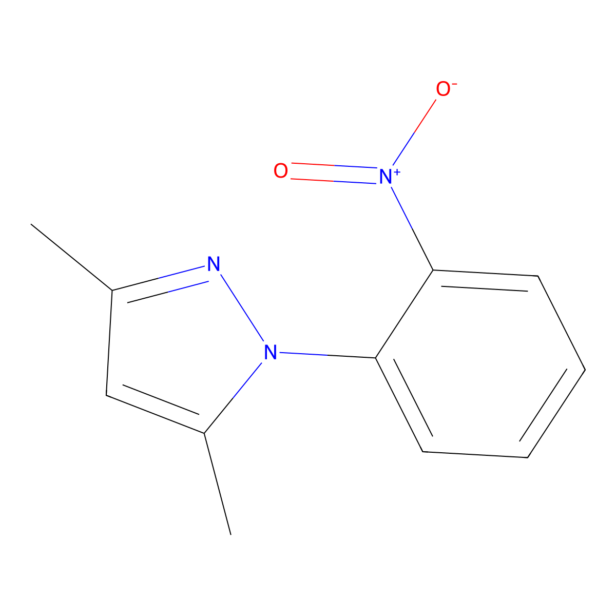 3,5-dimethyl-1-(2-nitrophenyl)-1H-pyrazole molecular structure, CAS 29334-65-4